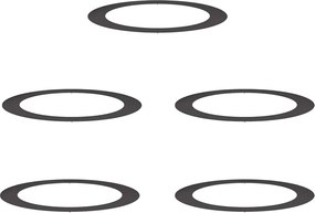 vidaXL potrivit pentru inele de copac plat 5 pcs Negru Ø90 / 120 cm Oțel