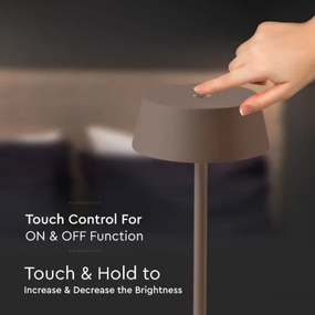 Lampă LED de birou, exterior, reglabilă, tactilă, reîncărcabilă, 2W, IP54, maro