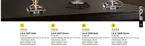 Veioza design lux cu cristal K9 ALEXIS alb/crom
