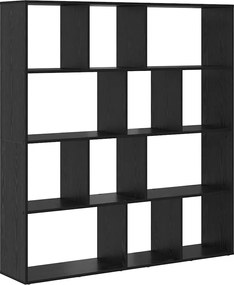 vidaXL Dulap pentru cărți Stejar Negru 132 x 29 x 141,5 cm