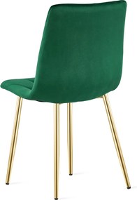 Verde scaun bucatarie LIBRA din catifea cu picioare aurii