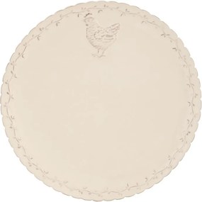 Farfurie Ø 26 cm, din ceramică, bej, model găină