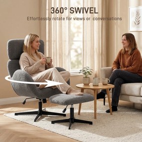 HOMCOM fotoliu dormitor rotativ | Aosom Romania