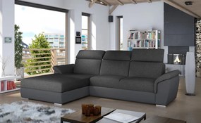 Canapea tapitata, extensibila, cu spatiu pentru depozitare, 272x100x216 cm, Trevisco L01, Eltap (Culoare: Bej Pepit / Maro inchis)