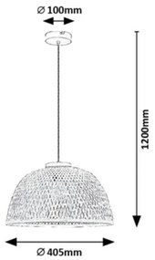 Lustră pe cablu RATTAN 1xE27/25W/230V ratan Rabalux 72025