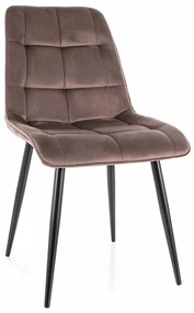 Scaun de bucătărie Chic Velvet, cappuccino / negru