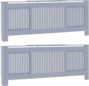 vidaXL Capac pentru radiator 2 pcs Gri 205 x 20,5 x 81,5cm