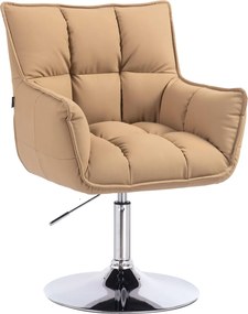 HR560N Scaun Caramel Piele Ecologica Premium Soft cu Bază Cromata