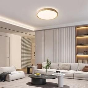 Plafonieră LED Brilagi CORVO, dimmabilă, 72W/230V, 3000-6000K, finisaj decor lemn, Ø50 cm, cu telecomandă inclusă
