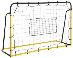 HOMCOM Filet de rebot de fotbal, 184L x 123H cm, rebot de fotbal, 5 unghiuri reglabile de la 60° la 90°, galben și negru | Aosom Romania