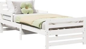 vidaXL Cadru de pat cu headboard Alb 80 x 200 cm Lemn compozit