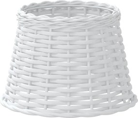 vidaXL Abajur de veioză, alb, Ø25x17 cm, răchită