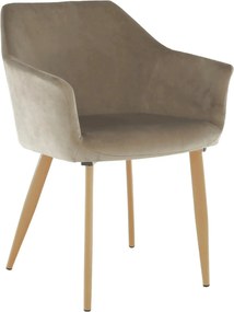 Scaun ODOVEL, grej/fag, stofa catifelata/metal, 56x63x82 cm