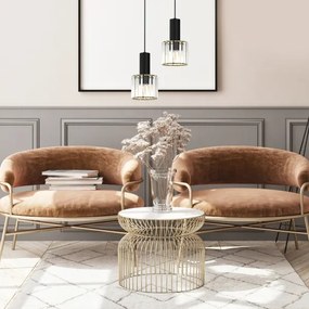 Lustră pe cablu CRISTAL 1xE27/60W/230V neagră