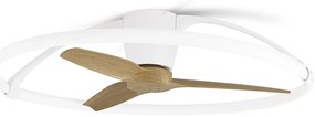 Lustra LED Smart cu Ventilator si telecomanda NEPAL fag/alb