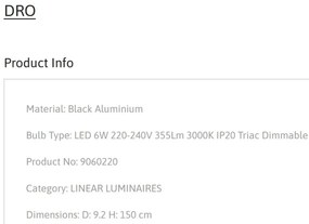 Pendul LED design minimalist DRO negru