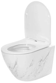 Vas WC suspendabil Carlos Nature Marble Alb cu model, Rea