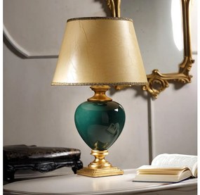 Lampă de masă ONLI AMADEUS 1xE27/15W/230V 72 cm verde/auriu