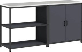 vidaXL Set de depozitare pentru bucătărie cu raft 2 pcs Antracit