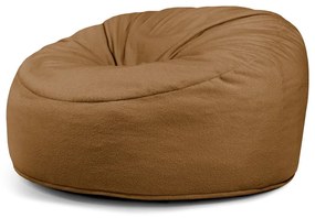 Fotoliu bean bag maro cu tapițerie din țesătură bouclé Om 135 – SLOWDOWN
