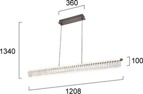Lustru LED suspendat pe cablu ALBA LED/39W/230V gri/transparent