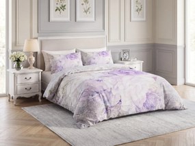 Lenjerie de pat din satin de bumbac KATRIN WHITE mov Dimensiune lenjerie de pat: 2 buc 60 x 70 cm | 200 x 200 cm
