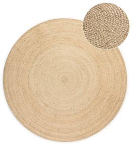 Covor fildeș reversibil rotund din iută ø 200 cm Braided Ivory – Hanse Home