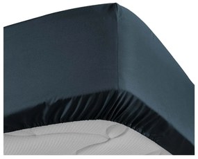 Cearceaf albastru închis din bumbac percal cu elastic 180x200 cm Percaline – douceur d'intérieur