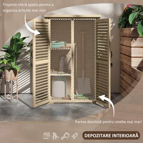 Outsunny Magazie de Gradina din Lemn, Dulap de Depozitare | Aosom Romania