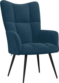 vidaXL Scaun de relaxare, albastru, catifea