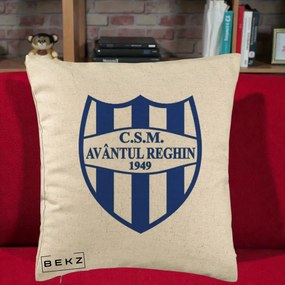 Perna Personalizata CSM Avantul Reghin 1949, 40x40 cm, Bej, Husa Detasabila, Perna Inclusa, BEKZ®
