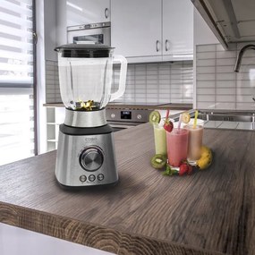 Blender multifunctional Caso 3617 MX 1000, 1000 W, 1,7 l, 9500-17000 rpm, Recipient din sticla, Reglare continua a vitezei, Functie puls, Otel inoxidabil