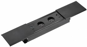 Priza incorporabila dreptunghiulara, 2 prize schuko, USB A+C, priza RJ45 cat 6, HDMI, cablu 1.5 m, capac magnetic, neagra, GTV