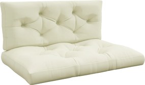 Outsunny Set 2 Perne de Grădină pentru Ședere și Spate cu Umplutură Groasă, Perne de Exterior din Poliester pentru Canapele și Paleți, Crem | Aosom Romania