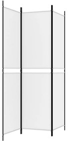 Paravan de camera cu 3 panouri, alb, 150x200 cm, textil Alb, 150 x 200 cm, 1