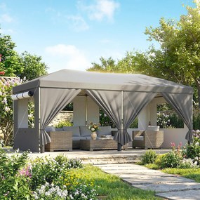 Outsunny Pavilion de grădină 3 x 6 m pop up pavilion pliant reglabil pe înălțime protecție UV50+ montaj ușor gri închis | Aosom Romania