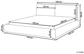 Pat matrimonial 160 cm Vetiver (gri bej) (cu somieră). 1076467