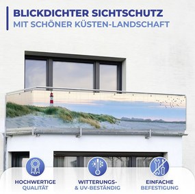 Paravan pentru balcon din plastic 500x85 cm North Sea Coast – Maximex