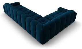 Colțar albastru închis cu tapițerie din catifea (pe partea stângă) Kendal – Micadoni Home