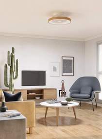 Lustra LED cu Ventilator si telecomanda Mini TIBET lemn/alb