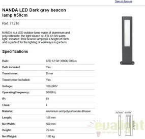 STALP LED ILUMINAT EXTERIOR NANDA H50cm 71216