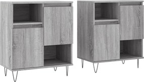 vidaXL Servante, 2 buc., sonoma gri, lemn prelucrat