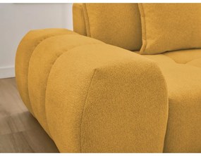 Colțar galben muștar extensibil/cu spațiu de depozitare cu tapițerie din chenille (cu colț pe partea dreaptă/cu șezlong) Everest – Bobochic Paris