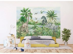 Fototapetă pentru copii Colourful Dino 252 x 182cm, 4 părți