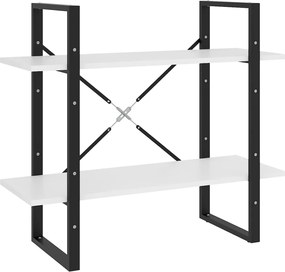 vidaXL Bibliotecă cu 2 rafturi, alb, 80x30x70 cm, PAL