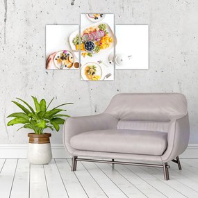 Tablou cu farfurie cu fructe pe masă (90x60 cm)