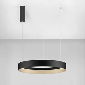 Lustra circulara aluminiu negru/auriu LED CCT LUMIA 60cm