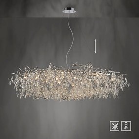 Lustra suspendata design magnific RICICLE crom, 70x150cm