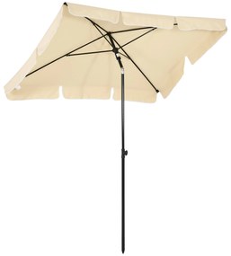 Outsunny Umbrelă pentru Grădină cu Înclinare Reglabilă și Stâlp din Aluminiu, 198x130x245 cm, Bej | Aosom Romania