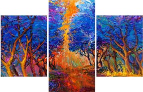 Tablou - Coroane de copac de toamnă, impresionism modern (90x60 cm)
